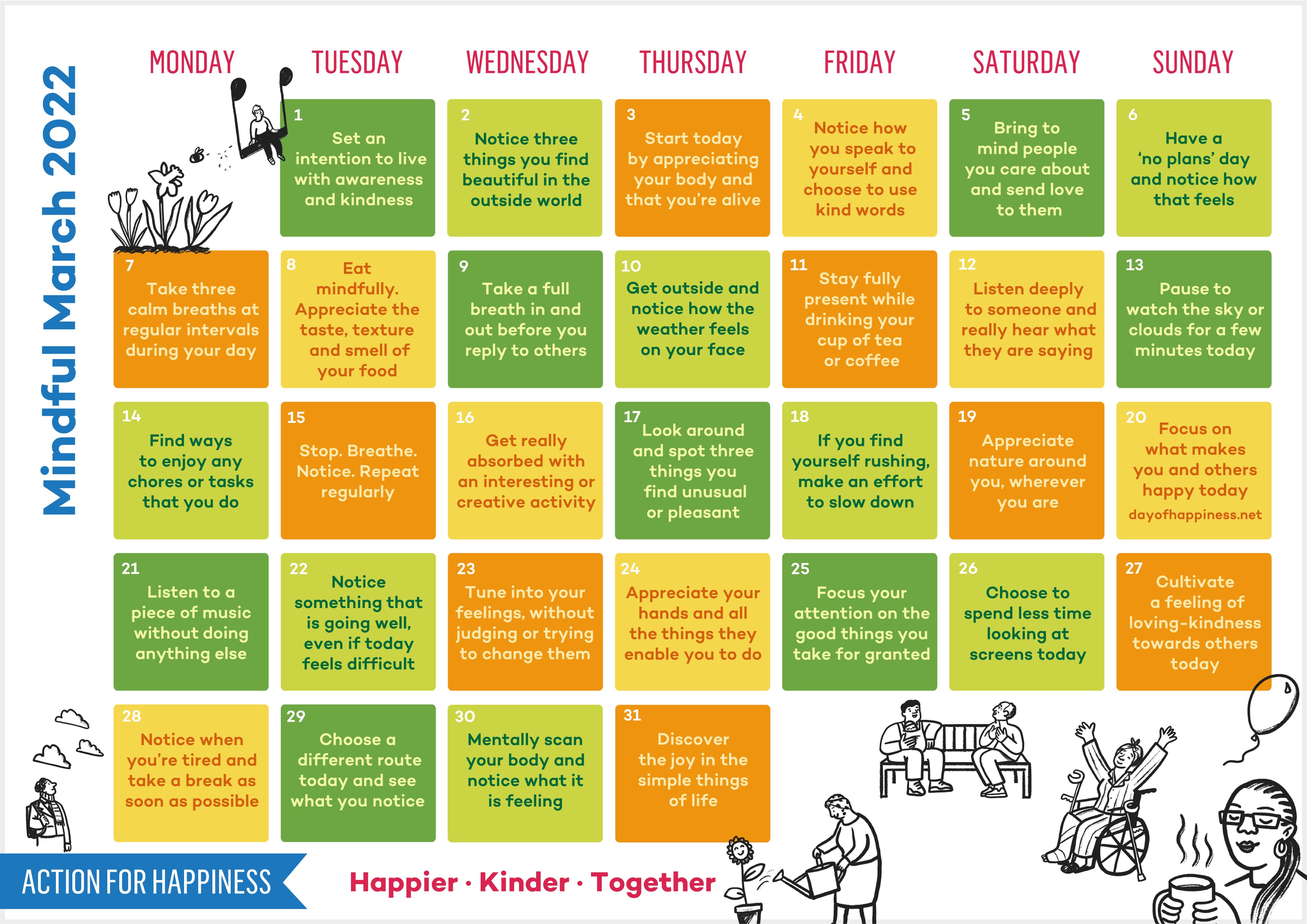 Mindful March Calendar 2025 Deborah Y. Montero